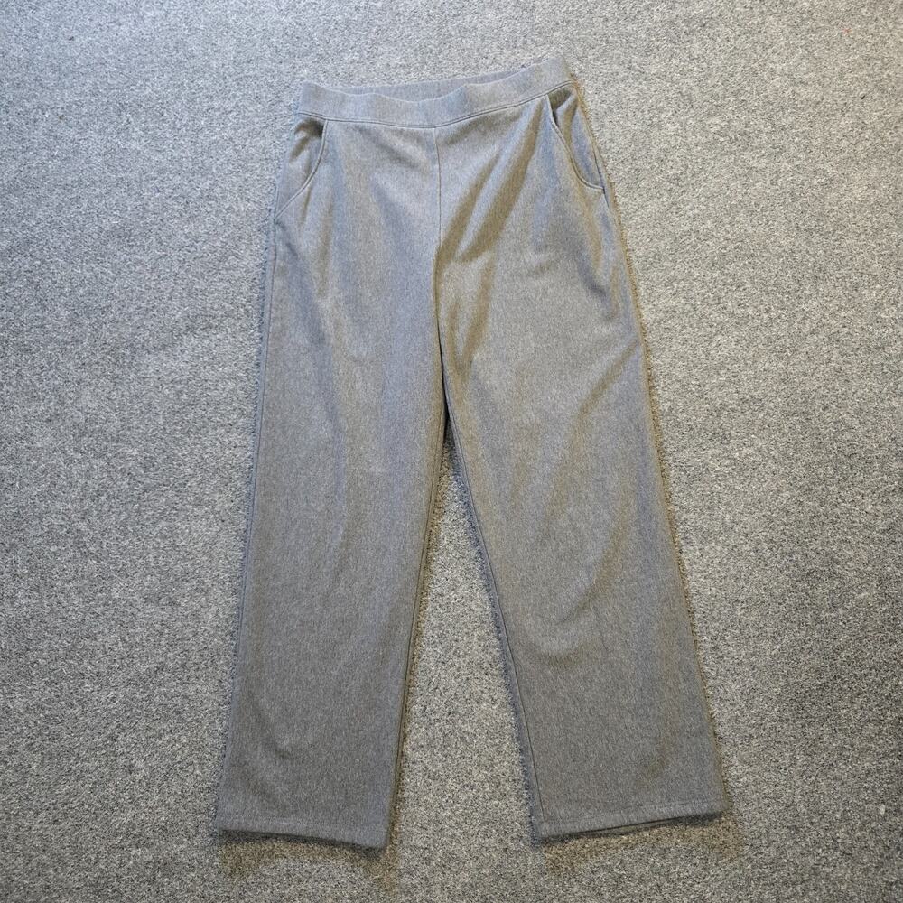 LL Bean Pants Womens Size Medium Gray Perfect Fit Fleece Backed Straight Leg